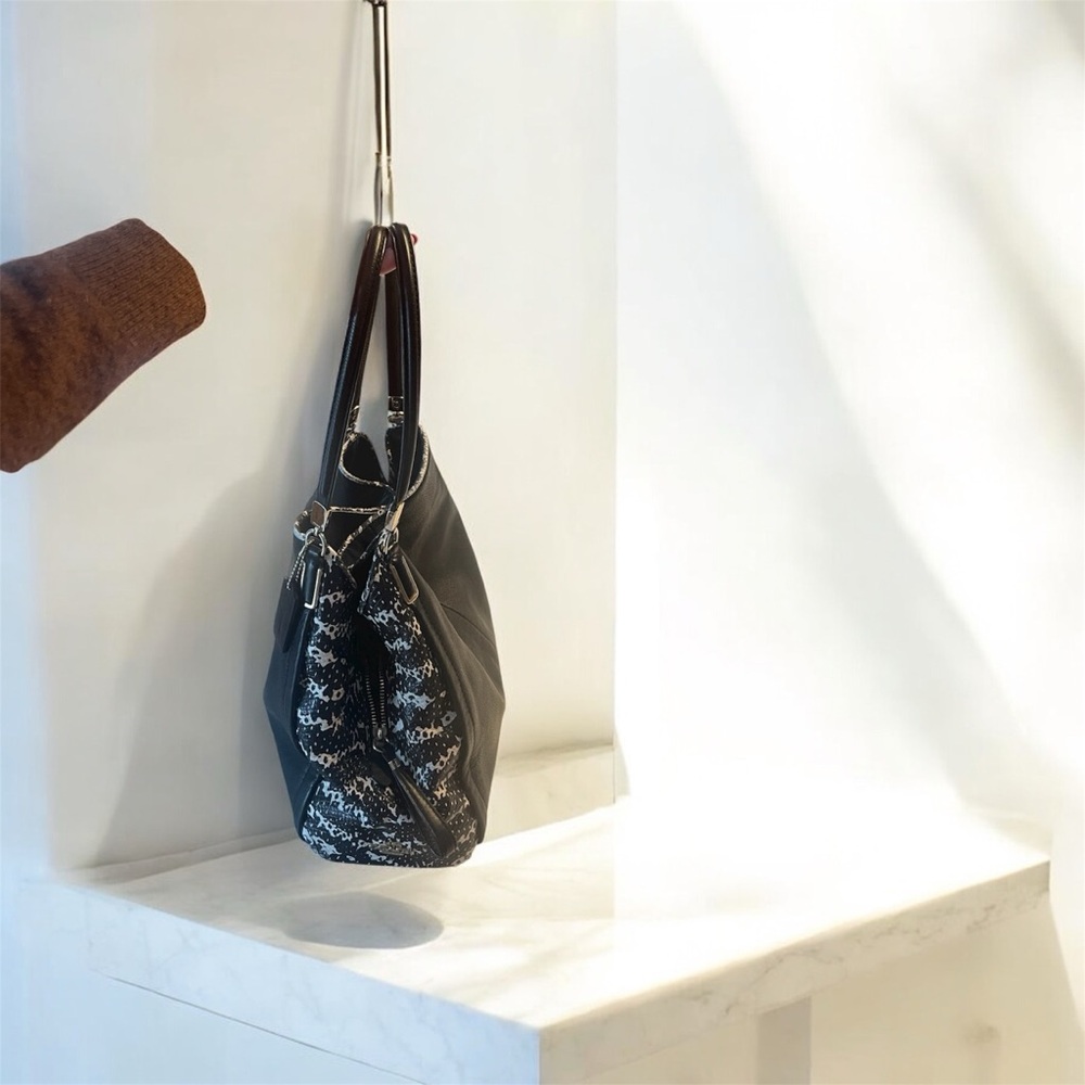 Coach Madison Phoebe Python Black Leather Shoulde… - image 4